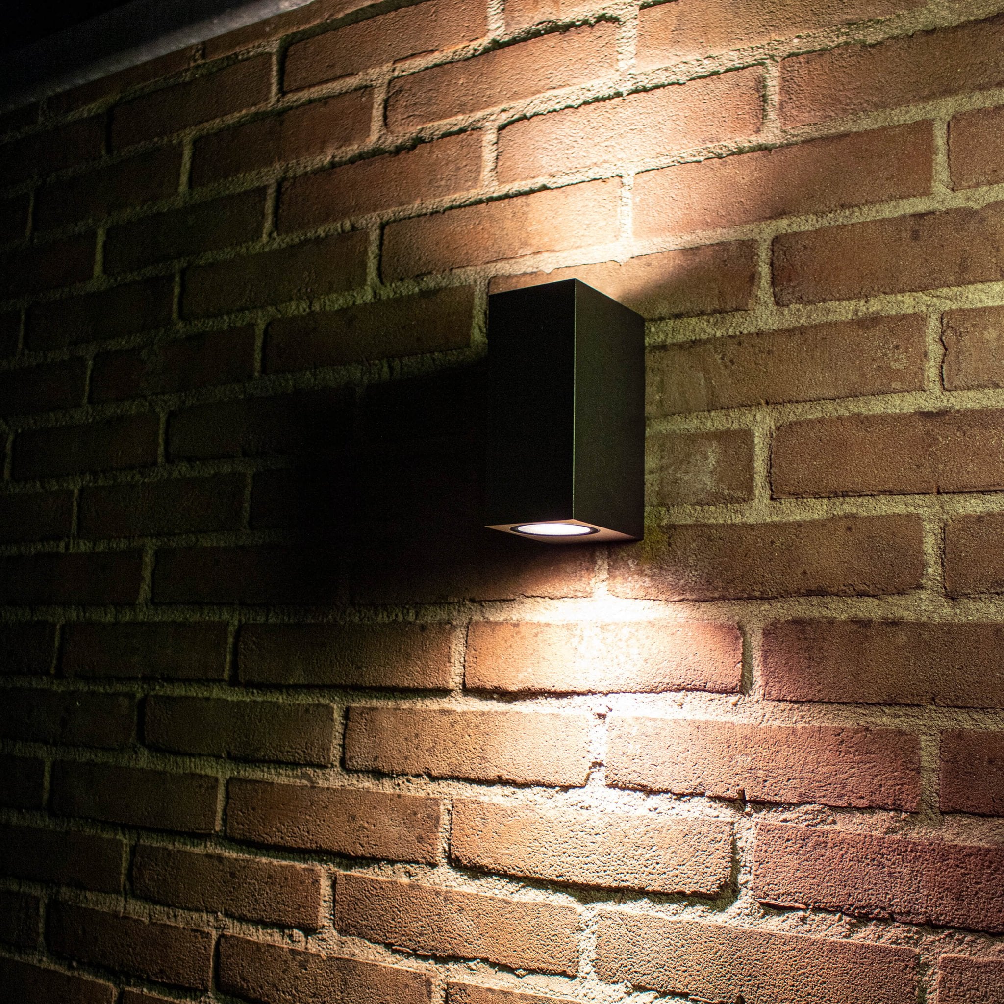 NØRD Up&Down - LED's Light LED Buitenlamp met GU10 fitting - Rechthoek - IP44 - Zwart - Model Milaan Wandlampen LED.nl