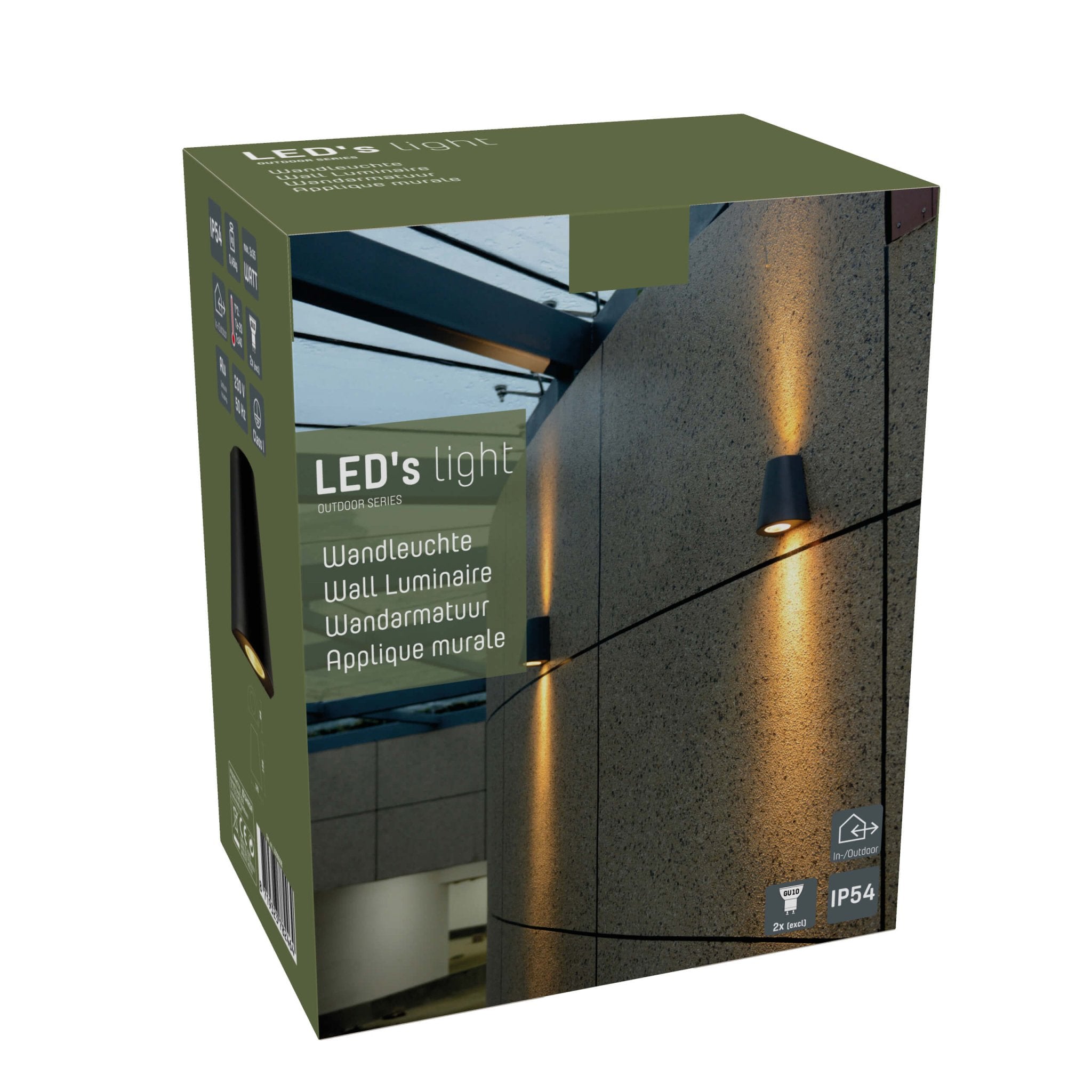 LED's Light LED Wandlamp Buiten - Vaas met 2 lichtpunten - Model Como - IP44 - Antraciet Wandlampen LED.nl