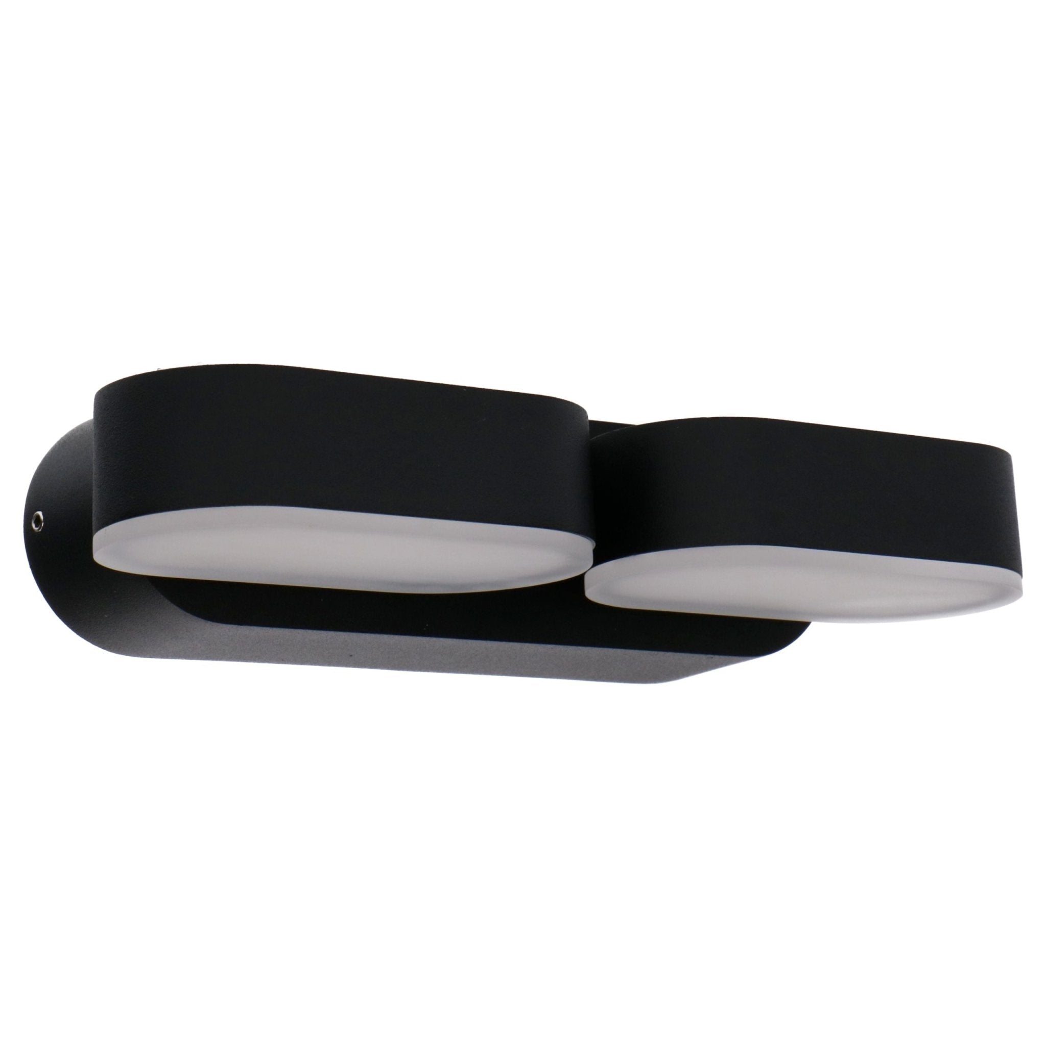 LED's Light Dubbele LED Buitenlamp - Model Rieti - Warm wit - IP44 waterbestendig - Zwart Wandlampen LED.nl