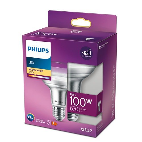 Philips E27 LED Reflectorlamp - 7W vervangt 100W - Warm wit licht Reflectorlampenen LED.nl