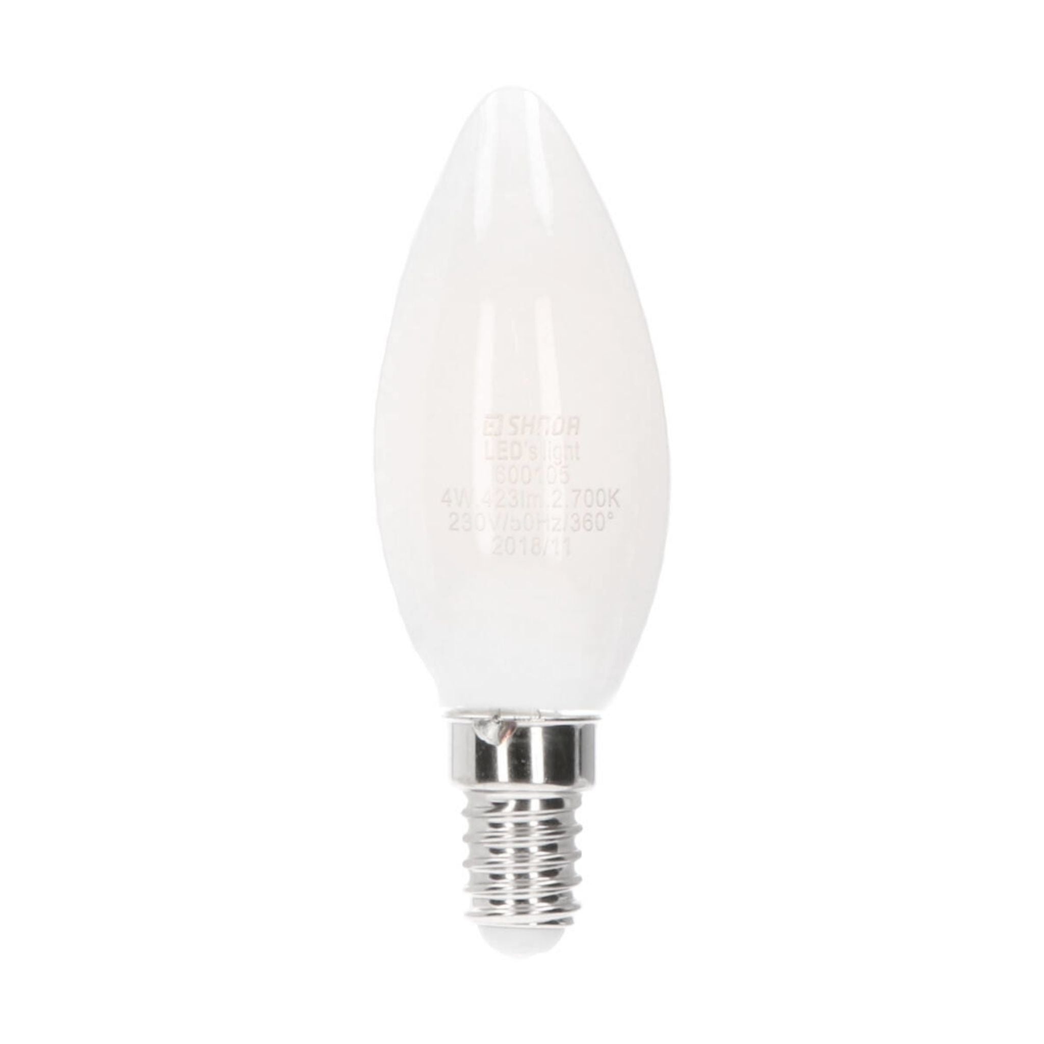 Proventa LongLife LED kaarslamp met mat witte afwerking - E14 fitting - _ 35 mm - 1 x led lamp Lichtbronnen LED.nl