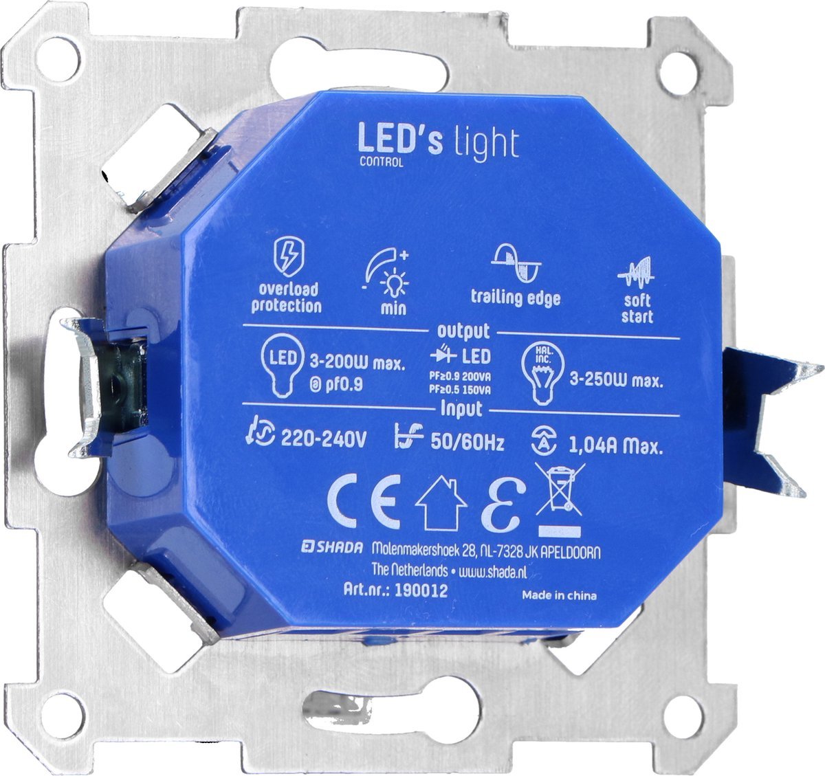 Proventa Premium LED Dimmer compleet met afdekraam - Universeel voor alle dimbare lampen - Zwart Dimmers LED.nl