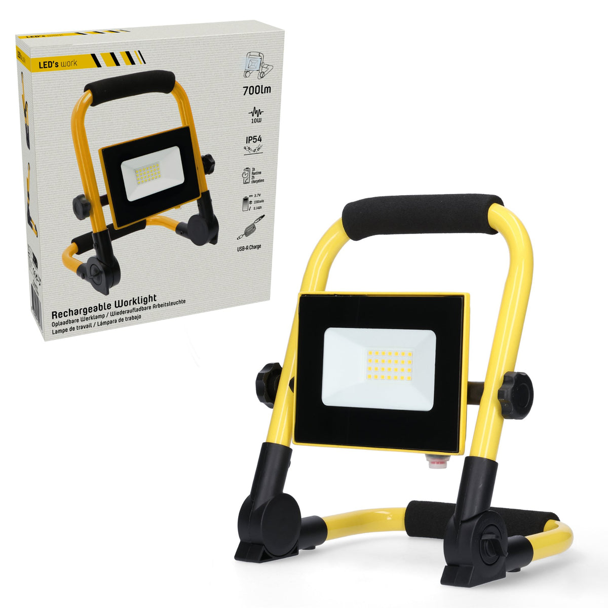 LED's Work Construction Lamp 700 - Foldable & Rotatable - Dust and water resistant - 10W - LED.nl