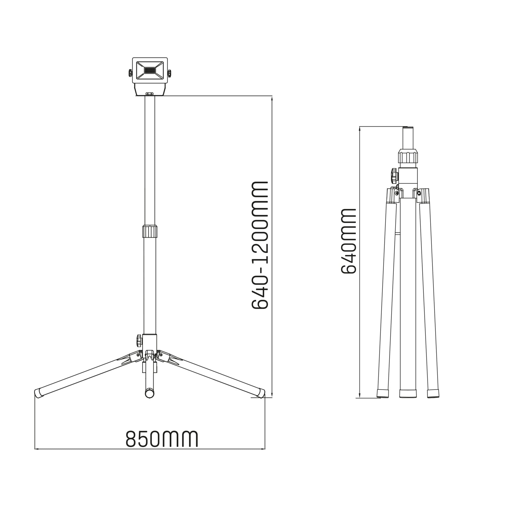 ProWork Tripod LED werklamp op statief - In hoogte verstelbaar - 1060 lm Lichtbronnen Led.nl