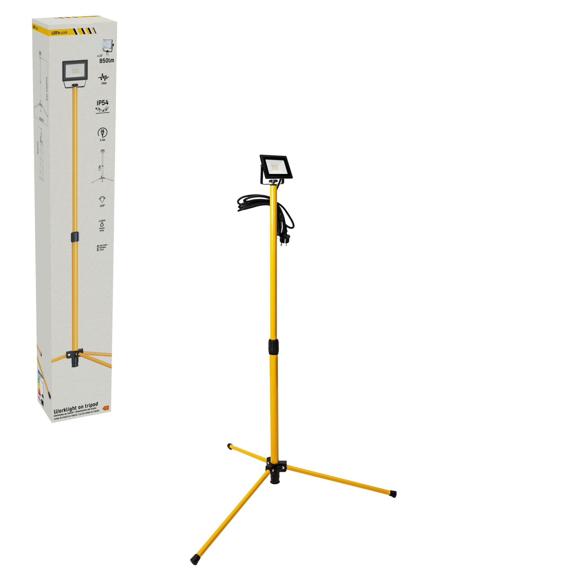 ProWork Tripod LED werklamp op statief - In hoogte verstelbaar - 1060 lm Lichtbronnen Led.nl
