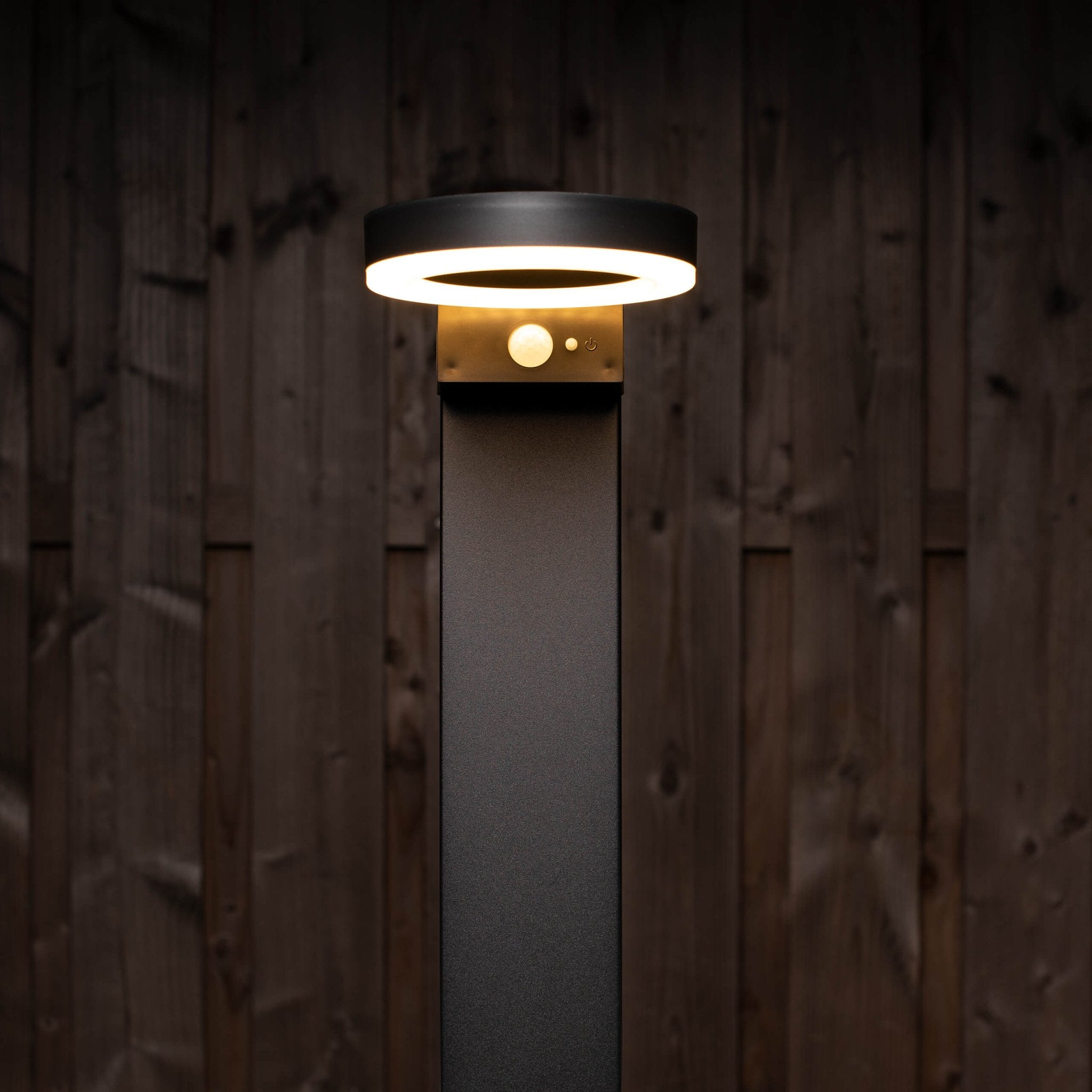 LED's Light RVS Solar LED Tuin Lantaarnpaal met Bewegingssensor - Draadloos - 3 standen - Zwart Lantaarns LED.nl