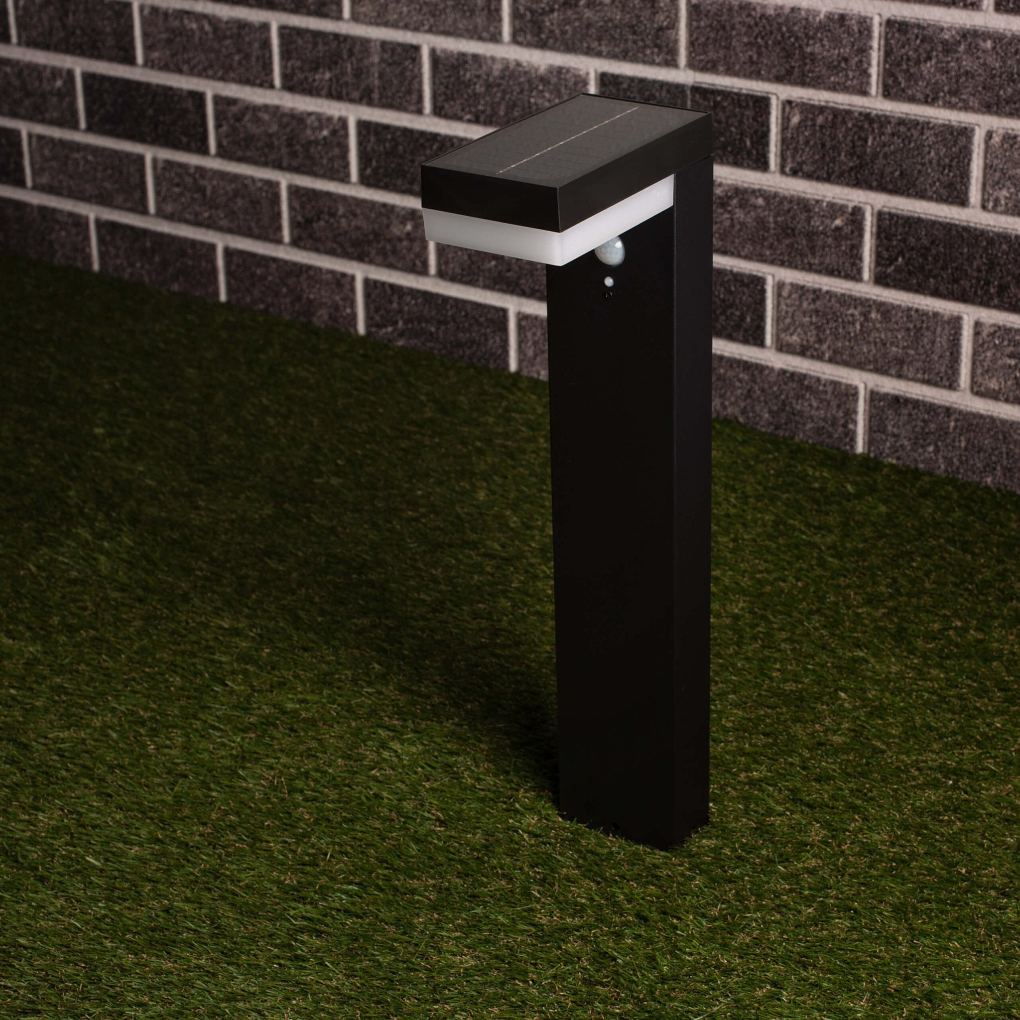 LED's Light RVS Solar LED Tuinlamp Paallamp met Bewegingssensor - Draadloos - 3 standen - Zwart Buitenlampen LED.nl