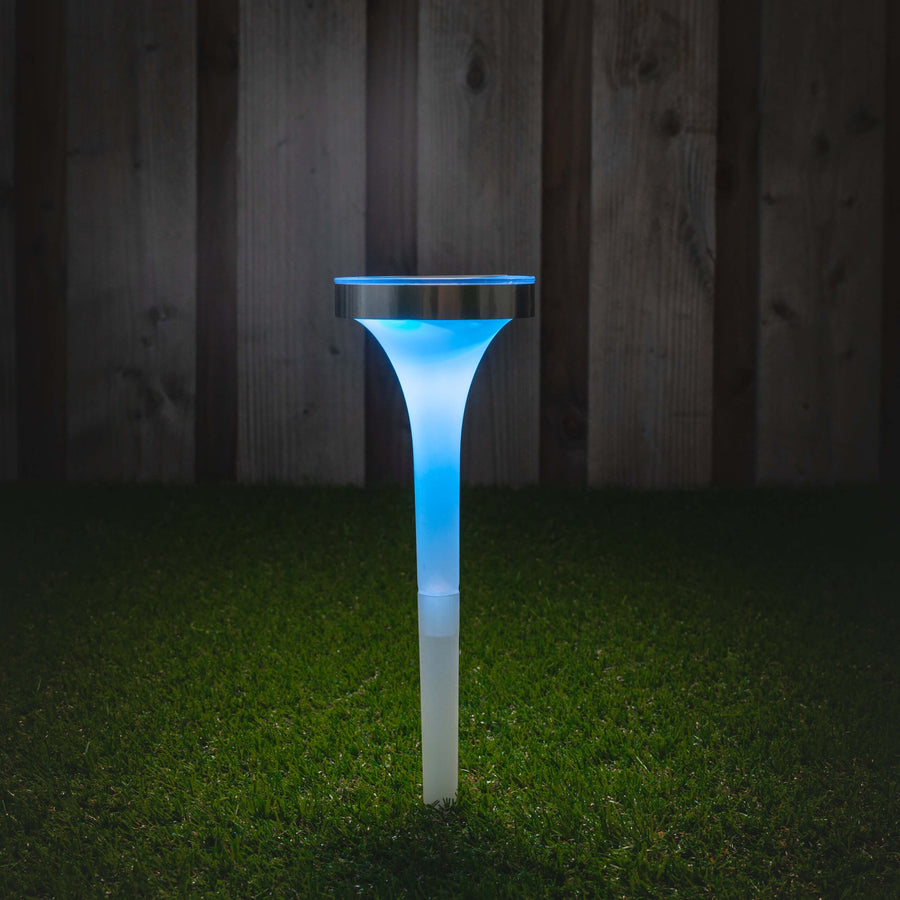 Solar LED Prikspot met sensor - Warm wit + RGB - Auto aan/uit - Tours - 32 cm Prikspotjes LED.nl