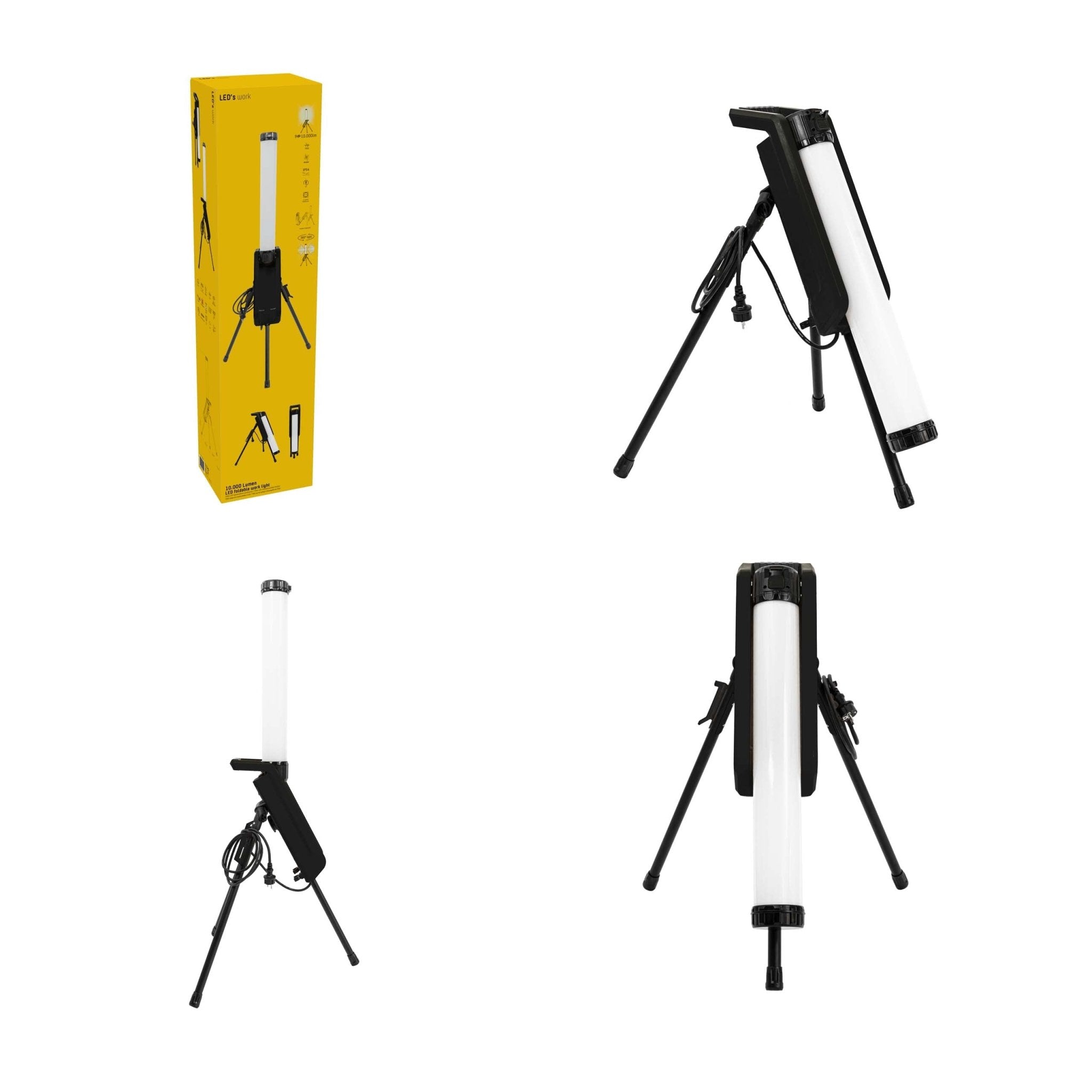 LED's Work Toren Bouwlamp 10000 - 360° gelijkmatige lichtverspreiding - IP54 waterdicht - 70W Bouwlampen LED.nl