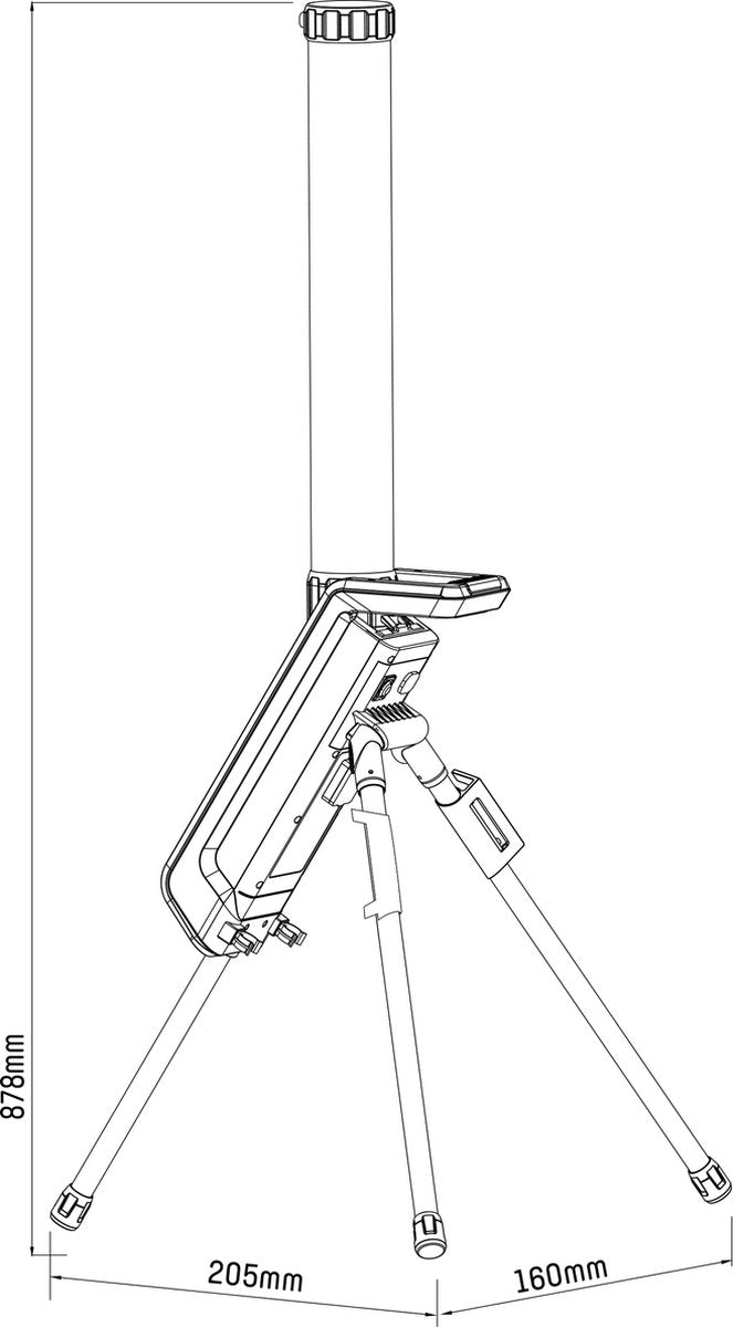 LED's Work Toren Bouwlamp 10000 - 360° gelijkmatige lichtverspreiding - IP54 waterdicht - 70W Bouwlampen LED.nl