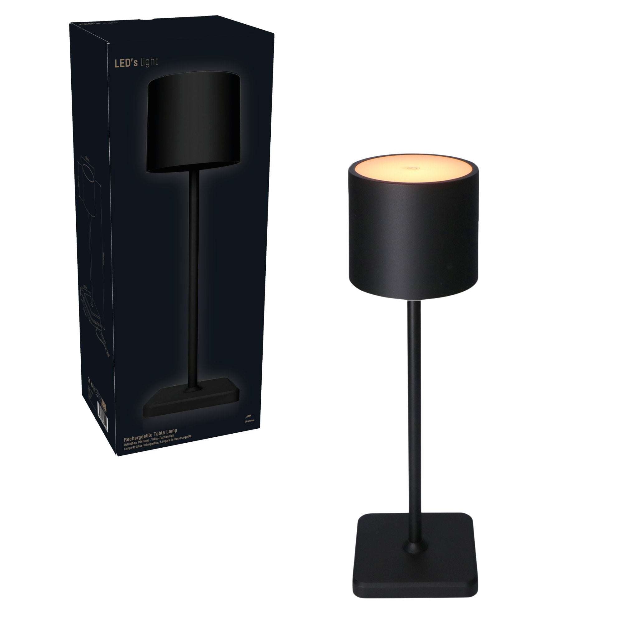 LED's Light Oplaadbare LED Tafellamp - Dimbaar via aanraking - Binnen en buiten - Zwart Tafellampen LED.nl