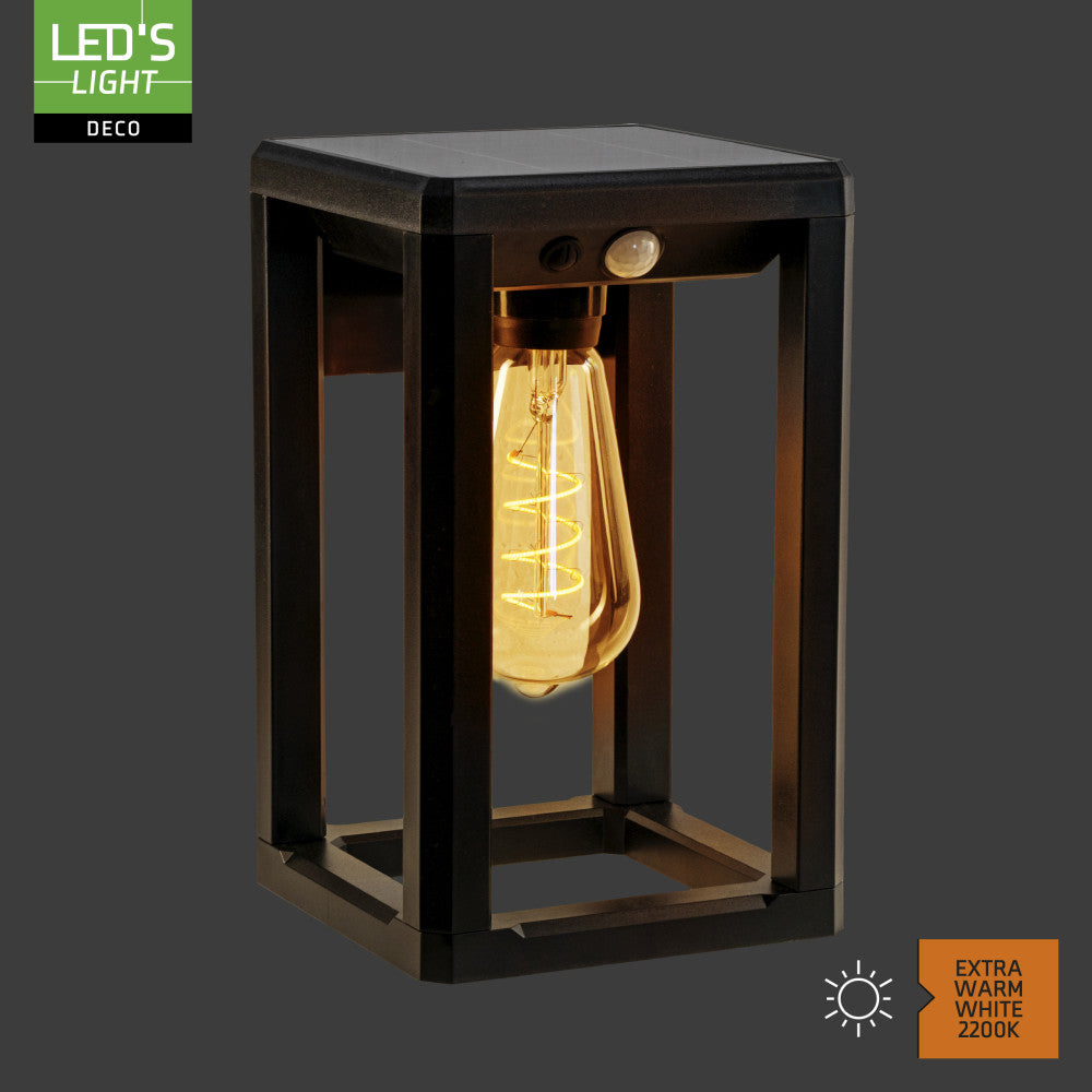 Solar buitenlamp - 150lm 2700K - Zwart - IP44 - Sensor LED.nl