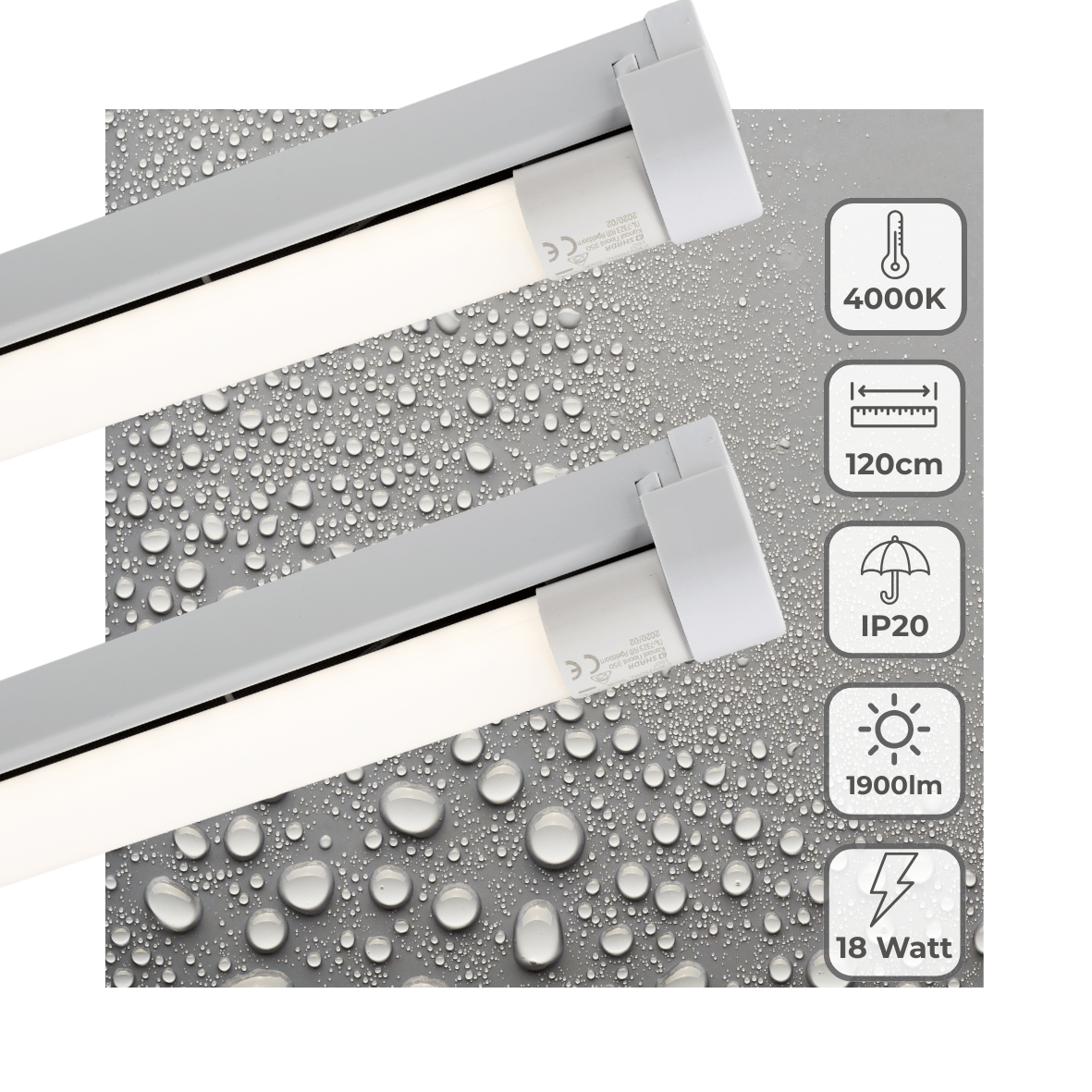 2 PACK - LED's Light LED licht balk 120 cm voor binnen - Armatuur inclusief LED TL buis - 1900 lm - LED.nl