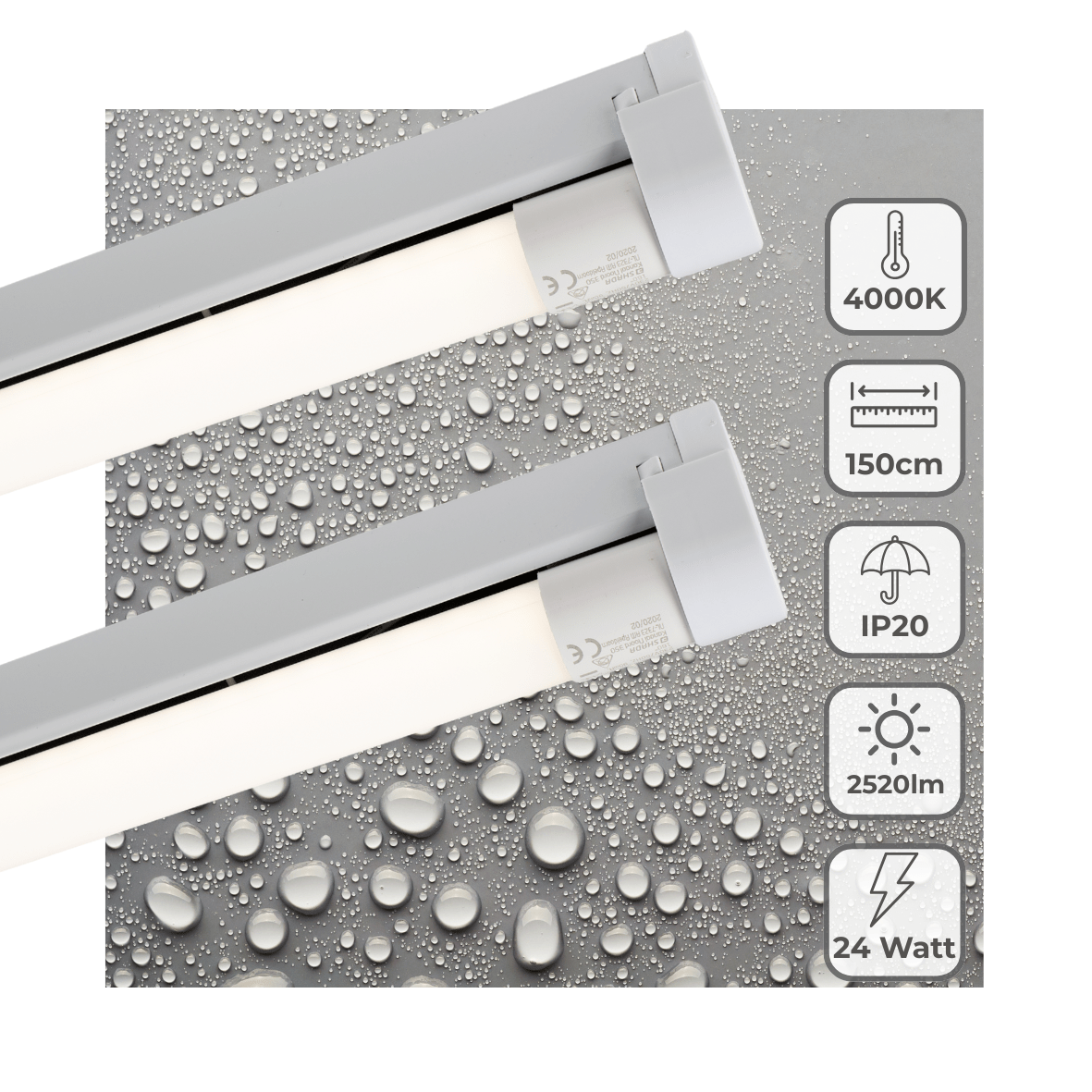 2 PACK - LED's Light LED licht balk 150 cm voor binnen - Armatuur inclusief LED TL buis - 2520 lm - LED.nl