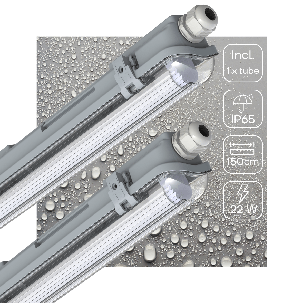 2 PACK - LED's Light LED TL armatuur 150 cm compleet met LED TL buis - 2300 lm - LED.nl