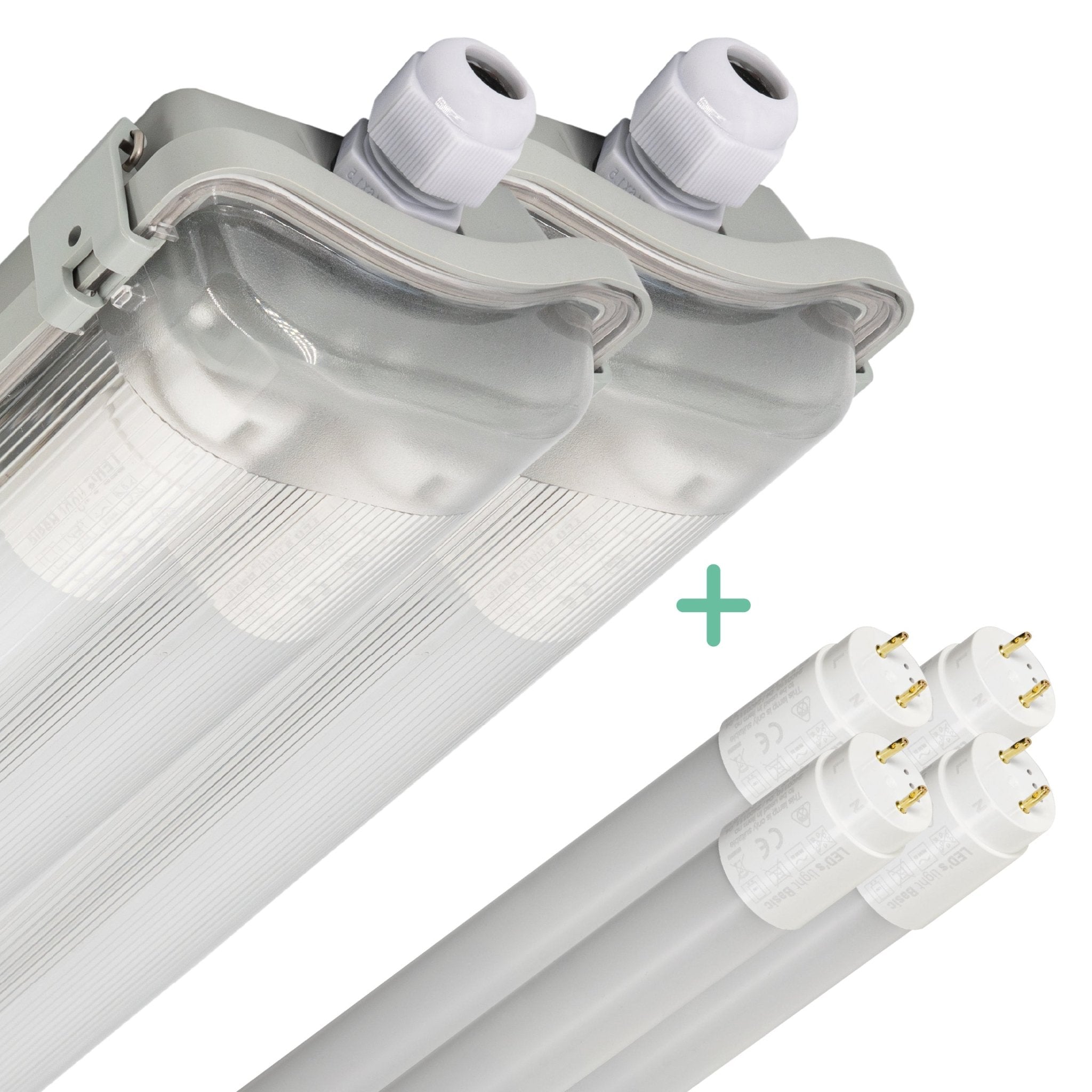 2 PACK - LED's Light LED TL dubbel armatuur 150 cm - Compleet met 2 LED TL buizen 150 cm - 5760lm LED.nl