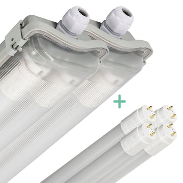 2 PACK - LED's Light LED TL dubbel armatuur 60 cm - Compleet met 2 LED TL buizen 60 cm - 2160lm LED.nl