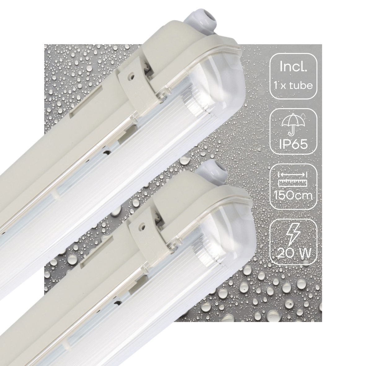 2 PACK - LED's Light LED TL lamp met sensor 150 cm - Bewegingssensor en nachtsensor - Waterdicht - 3100 lm - LED.nl