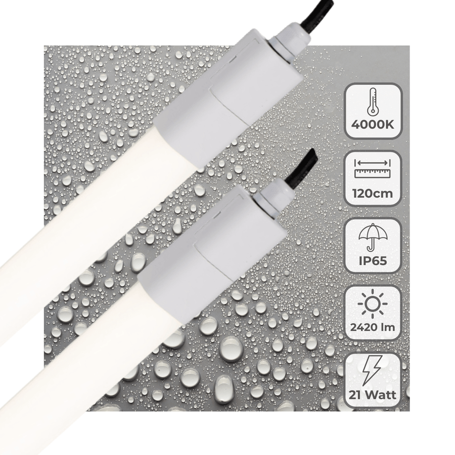 2 PACK - LED's Light LED TL verlichting compleet 120 cm - Geschikt voor buiten en binnen - 2420 lm TL verlichting LED.nl
