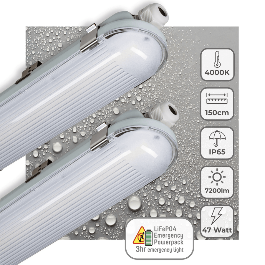 LED's Light PRO LED TL fixture 150 cm 7200 - With emergency battery - 4 light settings - 47W - LED.nl