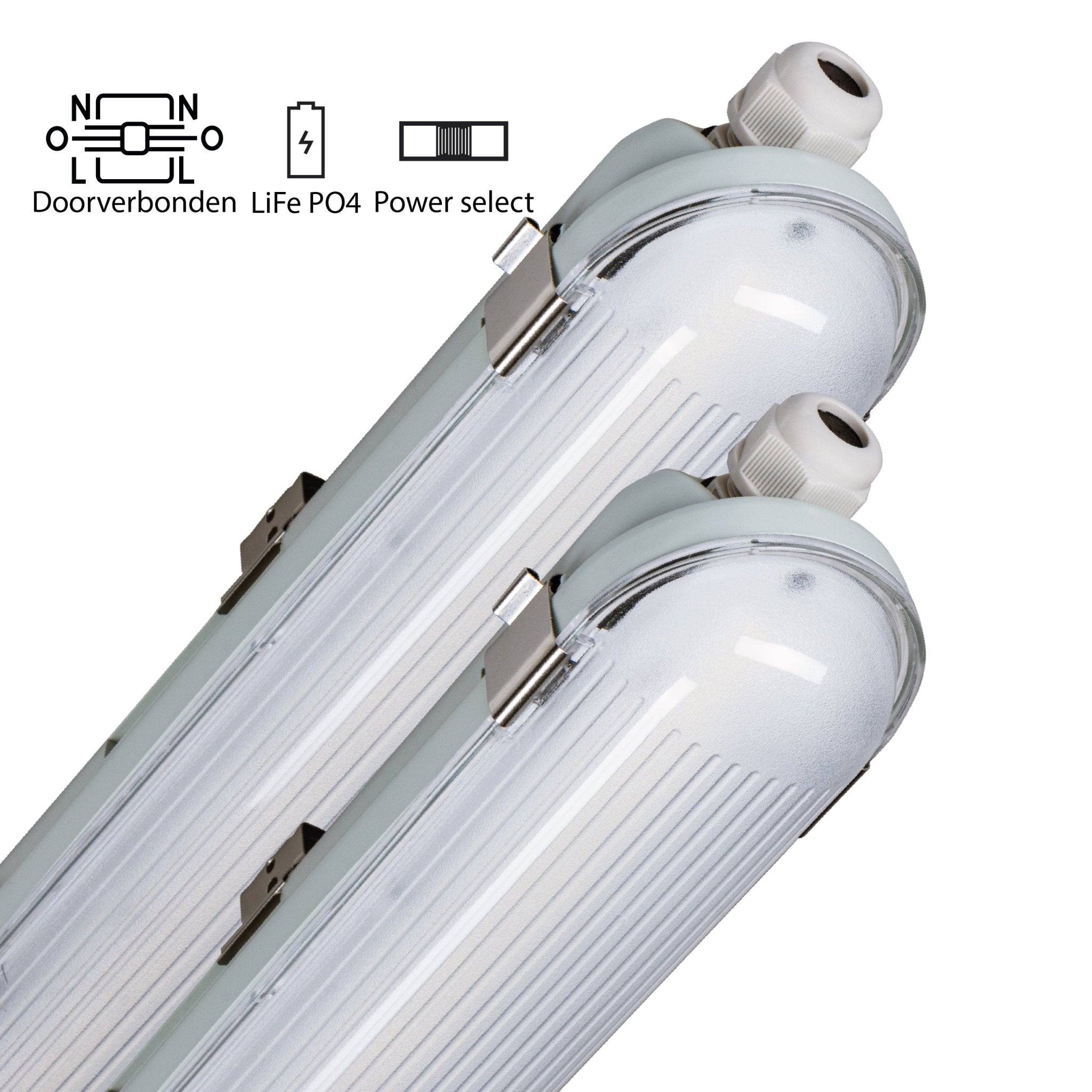 2 PACK - LED's Light PRO Philipps LED TL armatuur 150 cm - Met noodaccu - 185lm/w - Energielabel B - 47W 7200lm 4000K LED.nl