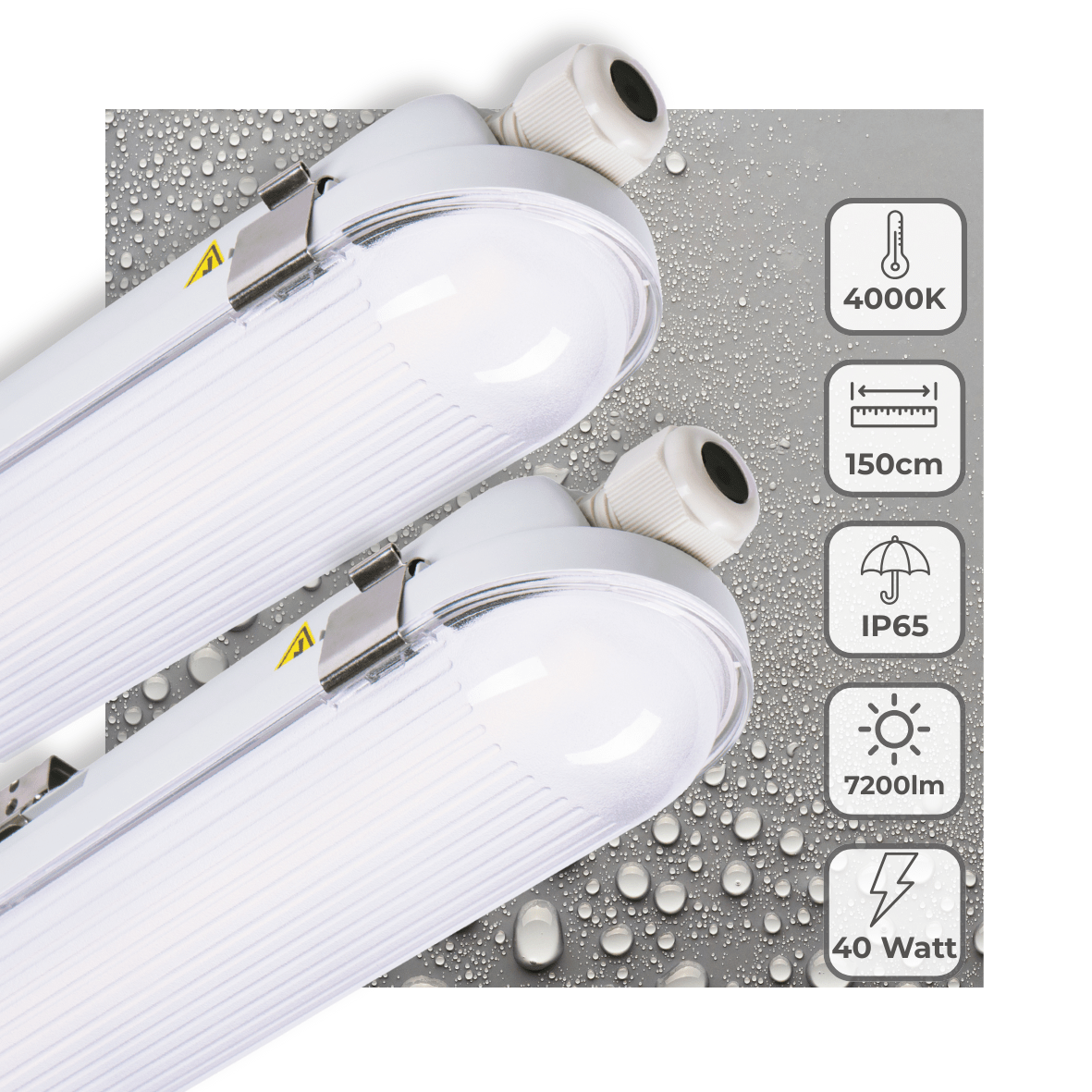 2 PACK - LED's Light Pro TL armatuur 150 cm - Energielabel B - Dimbaar licht - 7200 lm - LED.nl