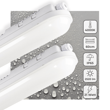 Premium LED TL fixture 60 cm – Suitable for indoor and outdoor use – 2500 lumens – IP65 waterproof - LED.nl
