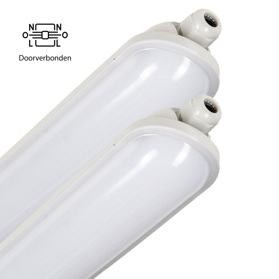 2 PACK - LED's Light Pro TL armatuur compleet 60 cm - Koppelbaar - IP65 Waterdicht - 2400 lm - 15W - 160lm/w LED.nl