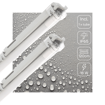 2 PACK - LED's Light Proventa TL Armatuur LED compleet 120 cm - Armatuur met LED Buis - Waterdicht - 2160lm TL verlichting LED.nl
