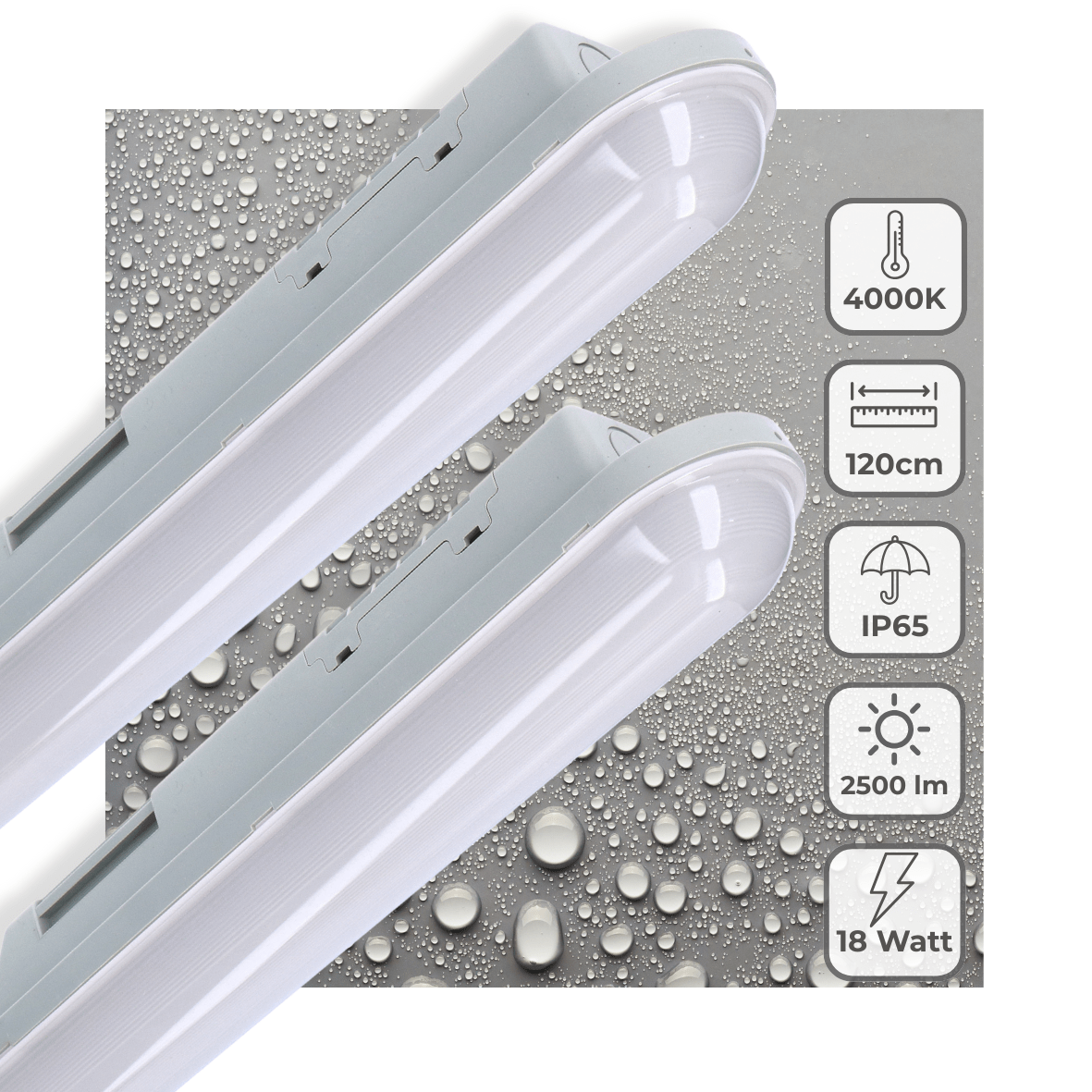 2 PACK - LED's Light Universele LED TL verlichting compleet 120 cm - voor binnen en buiten - 2500 lm - LED.nl