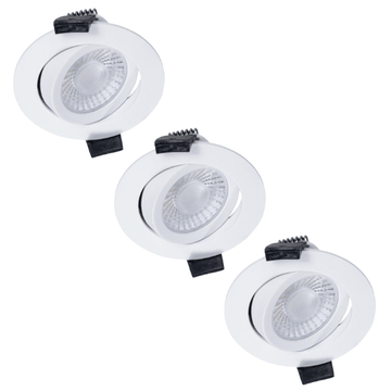 3 PACK - LED's Light PRO downlight inbouwspot Ø 68mm - Spatwaterdicht - Dimbaar - Universeel - Wit Inbouwspots LED.nl