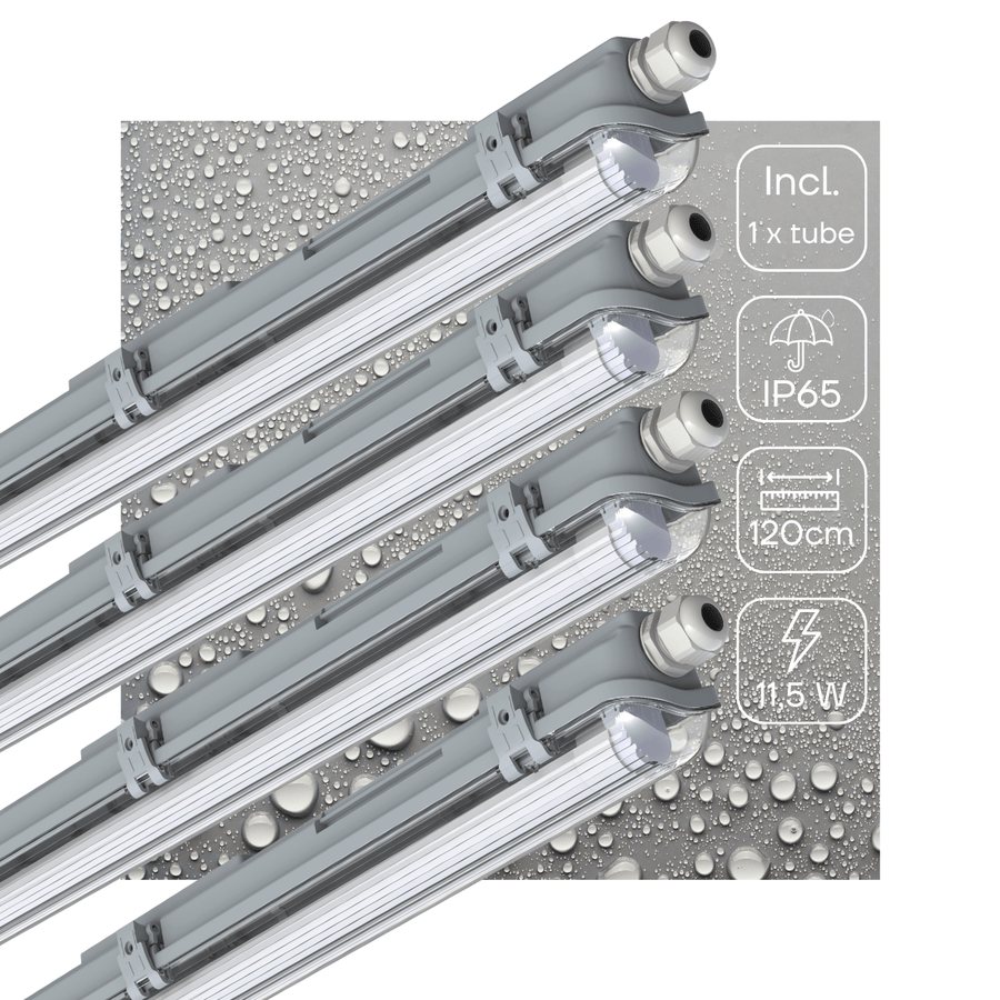4 PACK - LED's Light Complete LED TL lamp met LED buis 120 cm - Binnen en buiten - 2130 lm - 1x11,5W - 4000K - High Efficiency - Energie Label B LED.nl