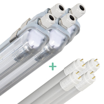 4 PACK - LED's Light Complete LED TL lamp met LED buis 120 cm - Binnen en buiten - 2130 lm - 1x11,5W - 4000K - High Efficiency - Energie Label B LED.nl