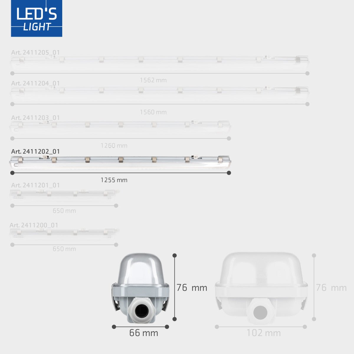 4 PACK - LED's Light Complete LED TL lamp met LED buis 150 cm - Binnen en buiten - 3060lm - 16.5W - 4000K (Copy) - LED.nl
