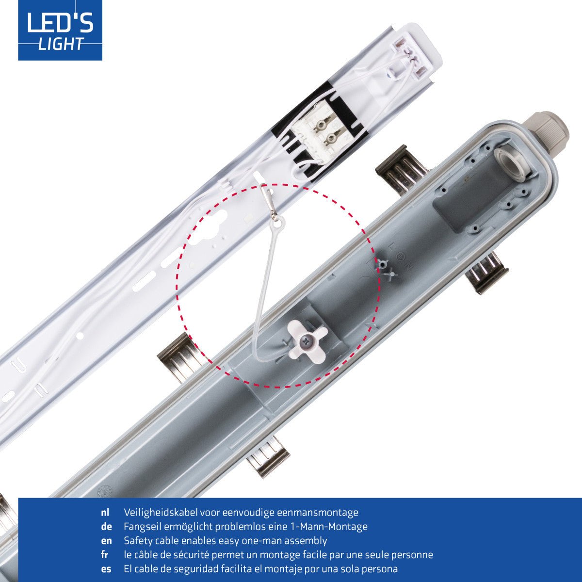 4 PACK - LED's Light Complete LED TL lamp met LED buis 60 cm - Binnen en buiten - 1100 lm - 1x6W - LED.nl