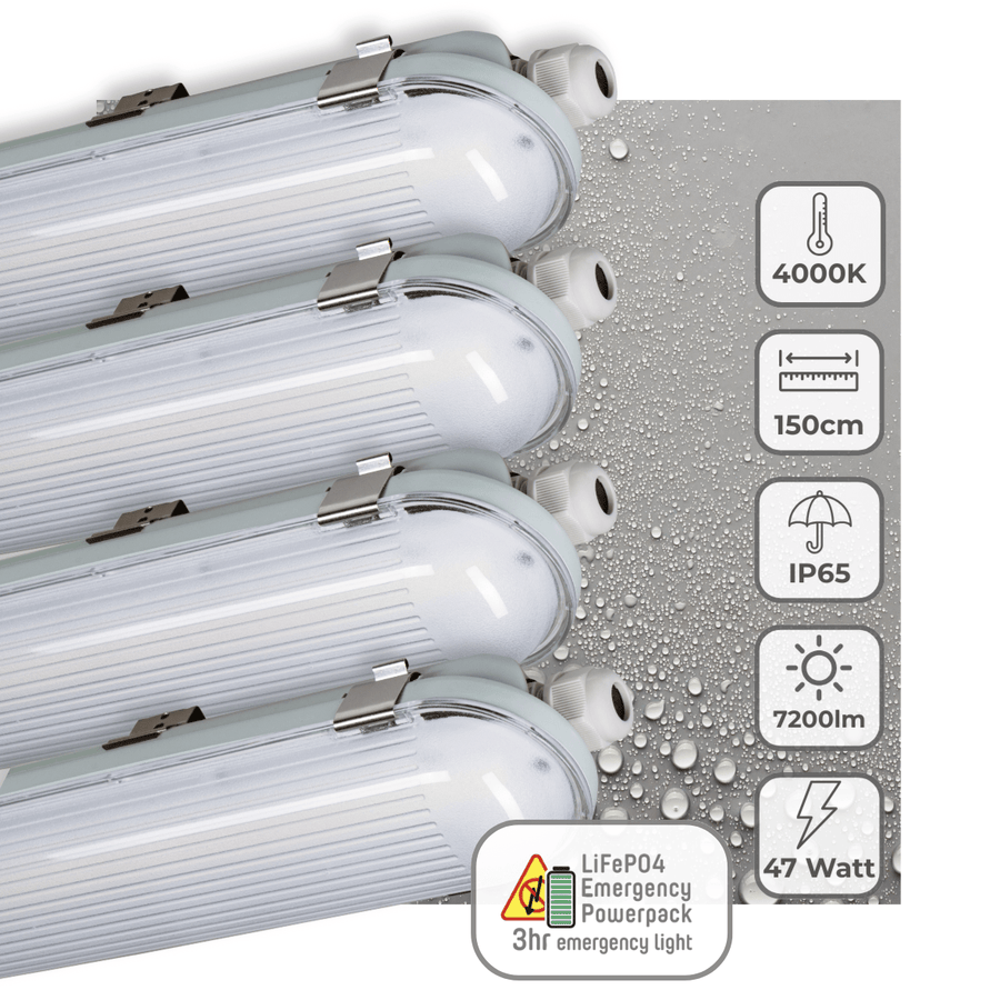 LED's Light PRO LED TL fixture 150 cm 7200 - With emergency battery - 4 light settings - 47W - LED.nl