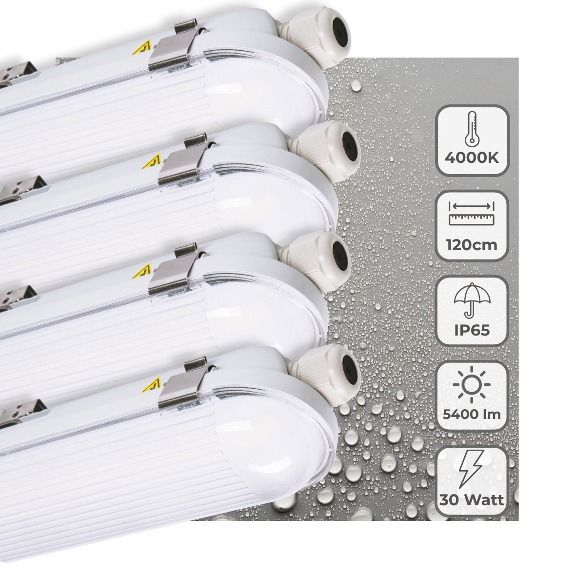 4 PACK - LED's Light Pro TL armatuur 120 cm - Energielabel B - Dimbaar licht - 5400 lm - LED.nl