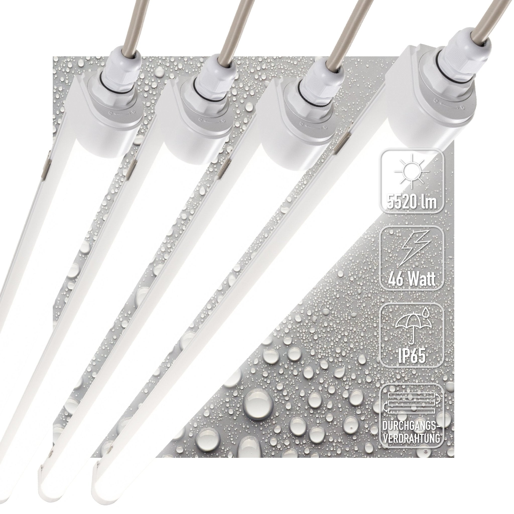 4 PACK - LED's Light TL armatuur met Strip - Koppelbaar - 46W 150cm 5520lm 4000K - LED.nl