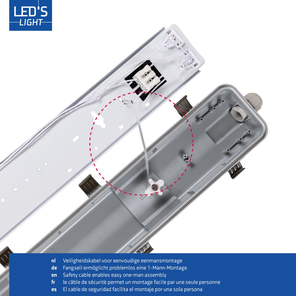 6 PACK - LED's Light Dubbele LED TL lamp 120 cm - compleet met LED buizen - Binnen en buiten - 4260 lm - 4000K - 2x11.5W (Copy) - LED.nl