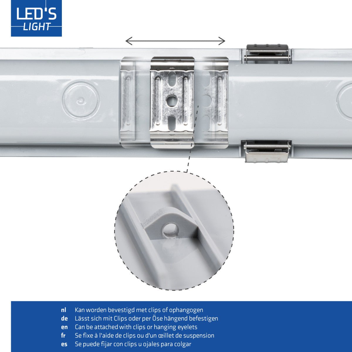 6 PACK - LED's Light Dubbele LED TL lamp 120 cm - compleet met LED buizen - Binnen en buiten - 4260 lm - 4000K - 2x11.5W (Copy) - LED.nl