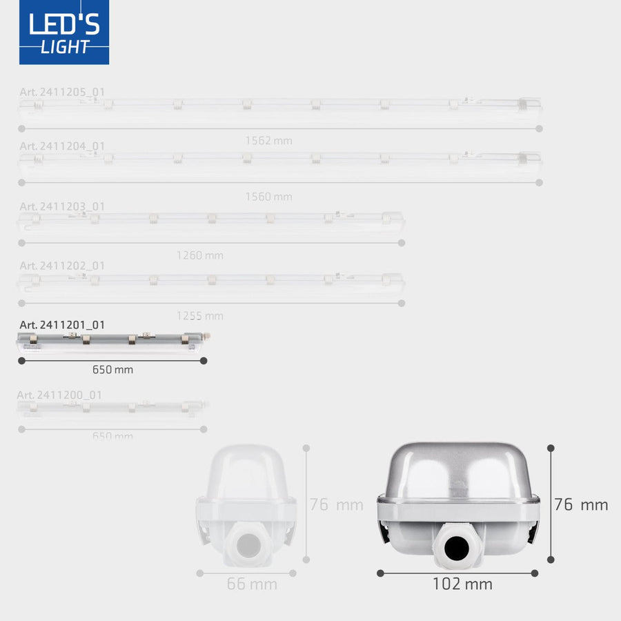 LED's Light Double LED TL lamp 120 cm - complete with LED tubes - Indoor and outdoor - 4200 lm - LED.nl