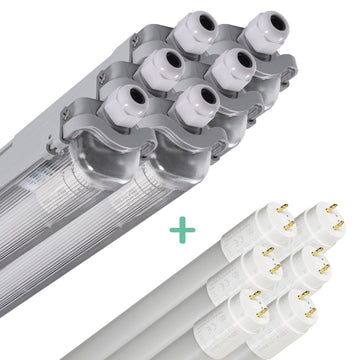 6 PACK - LED's Light LED TL armatuur met lamp 120 cm - Koud wit licht 6500 K - Waterdicht - Complete set LED.nl