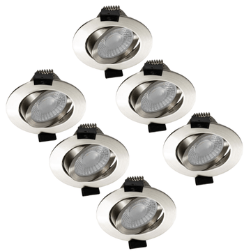 6 PACK - LED's Light PRO downlight inbouwspot Ø 68mm - Kantelbaar - Spatwaterdicht - Dim to Warm - RVS Inbouwspots LED.nl
