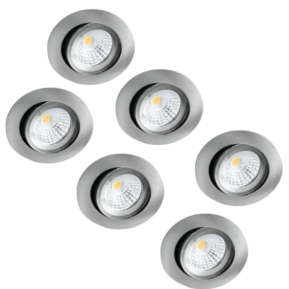 6 PACK - LED's Light Pro LED Inbouwspot Nikkel - DimToWarm - Ø 68mm - Kantelbaar - Warm wit licht - CRI95 - LED.nl