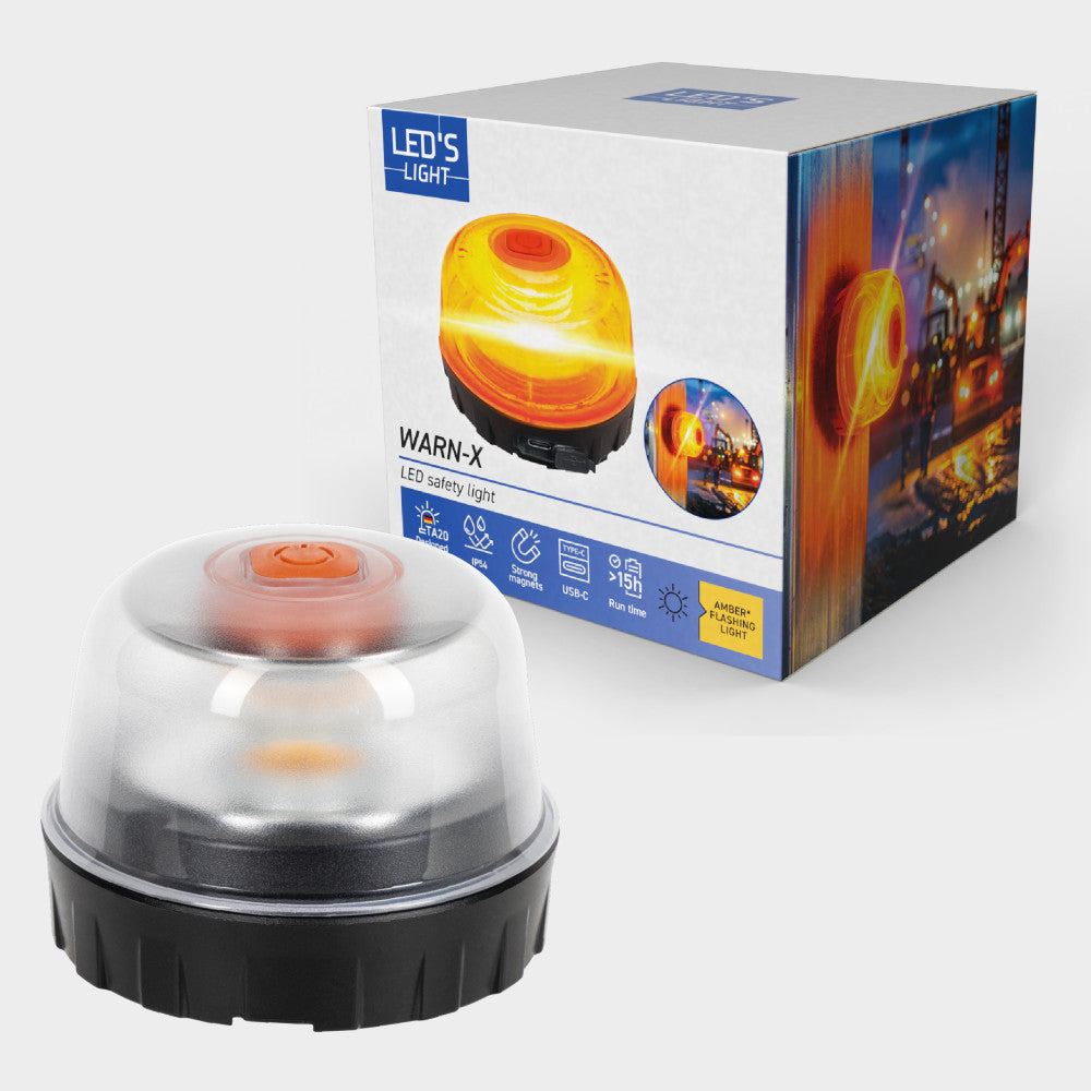 WARN-X LED signaal-noodverlichting -5000mAh - IP54 - Amber LED.nl