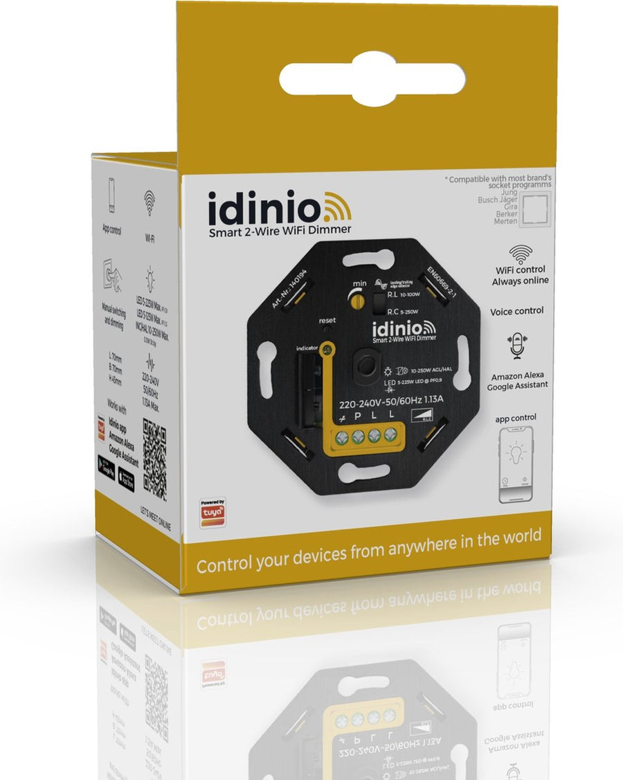 Smart WIFI dimmer with App - Suitable for all dimmable lamps - 0 to 250W - LED.nl