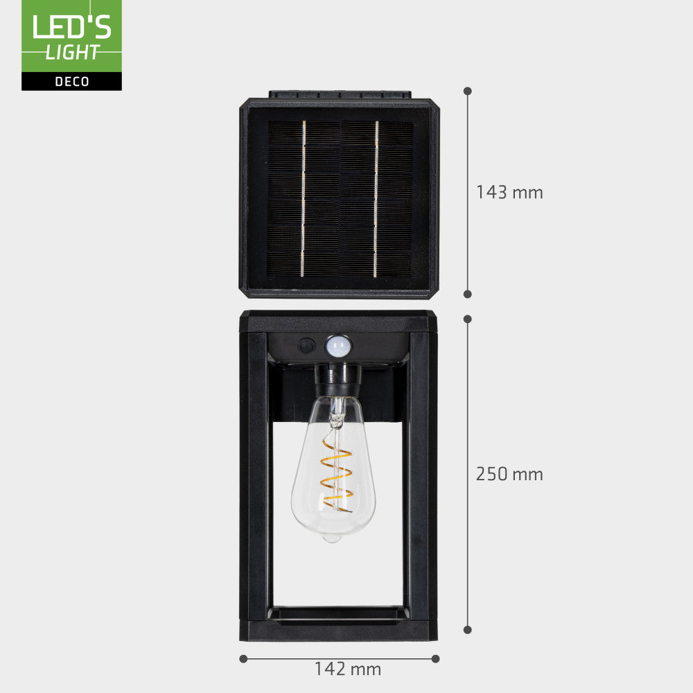 Solar buitenlamp - 150lm 2700K - Zwart - IP44 - Sensor LED.nl