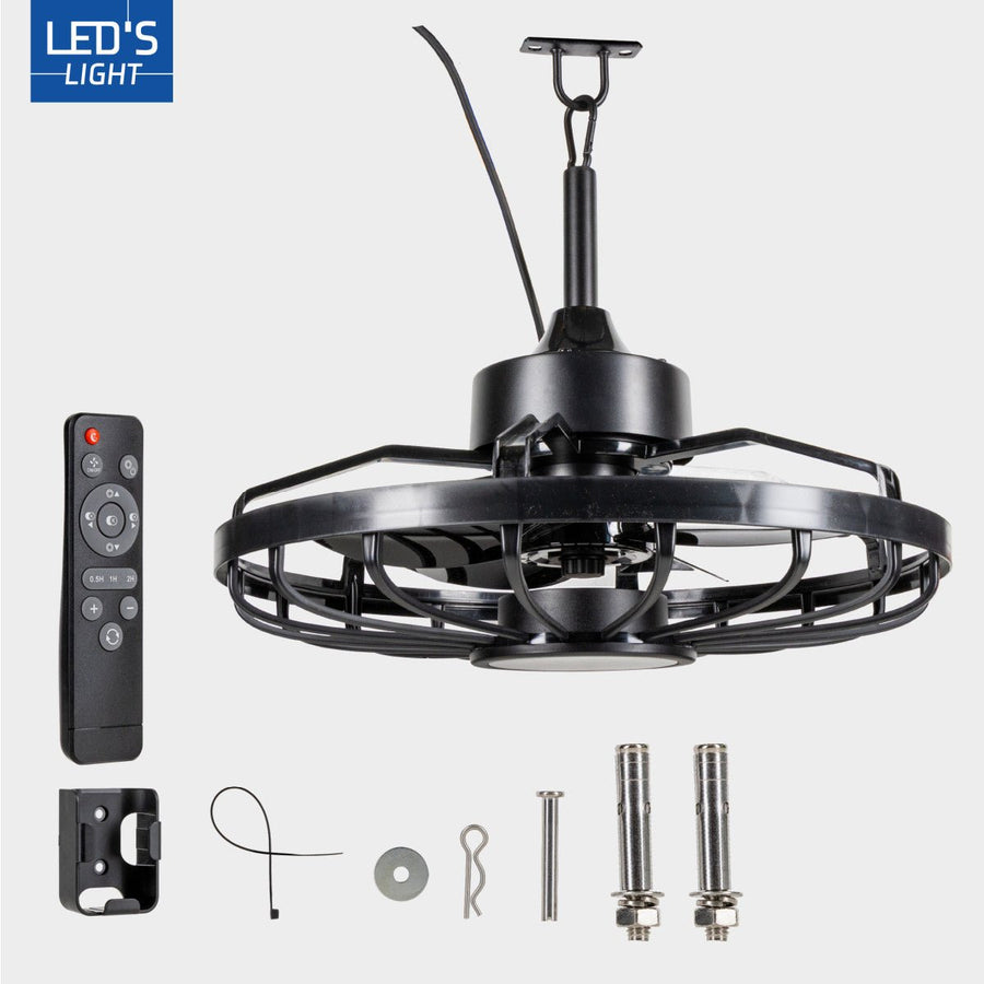 All-weather ceiling lamp with fan – Ideal for veranda and outdoor/indoor spaces - LED.nl