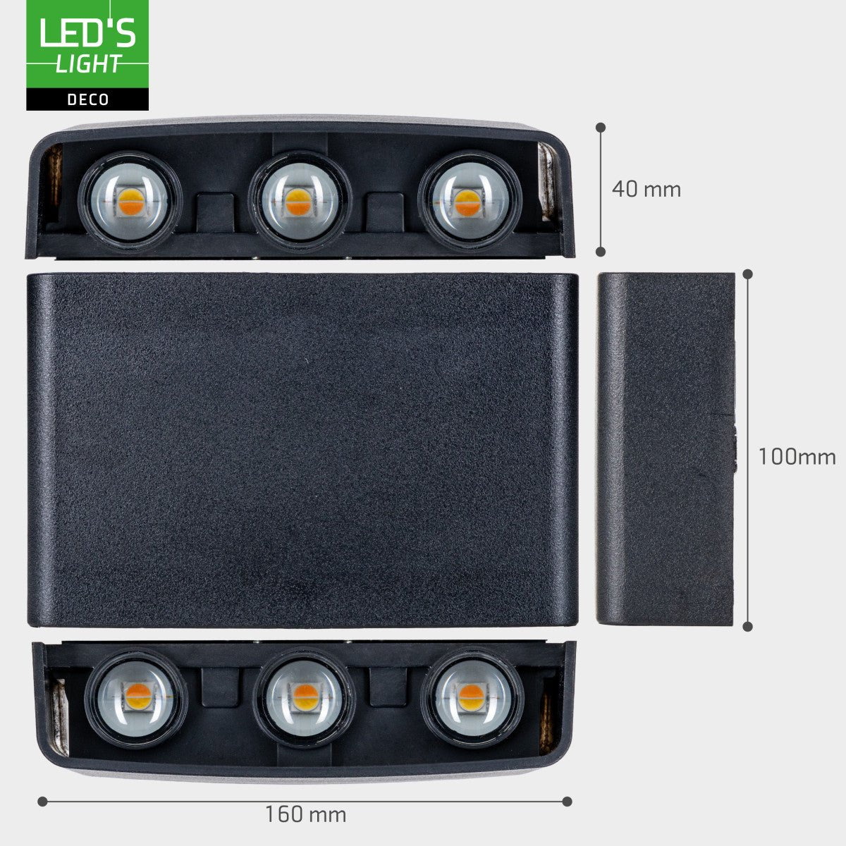 Buitenlamp met Lichtbron - Wandarmatuur - 450lm 2000K/2700K/4000K - Zwart - IP65 LED.nl
