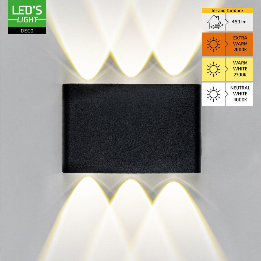 Buitenlamp met Lichtbron - Wandarmatuur - 450lm 2000K/2700K/4000K - Zwart - IP65 LED.nl